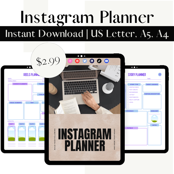 Instagram Planner (A4) – Plan with Purpose. Post with Power.