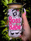 Boss Babe Lash & Latte Glass Can