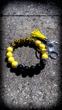 🌻💛🖤 Golden Sunflower Silicone Beaded Wristlet