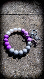 💜🤍 Lavender Mist Silicone Beaded Wristlet