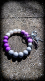💜🤍 Lavender Mist Silicone Beaded Wristlet