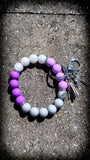 💜🤍 Lavender Mist Silicone Beaded Wristlet