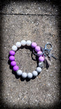 💜🤍 Lavender Mist Silicone Beaded Wristlet