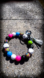 🌈🖤💖 Color Pop Safari Silicone Beaded Wristlet