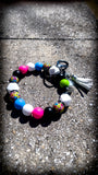 🌈🖤💖 Color Pop Safari Silicone Beaded Wristlet