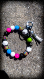 🌈🖤💖 Color Pop Safari Silicone Beaded Wristlet