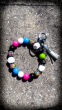 🌈🖤💖 Color Pop Safari Silicone Beaded Wristlet