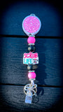 💗🩺✨ Scrub Life Pink Pop Silicone Beaded Badge Reel
