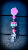 💗🩺✨ Scrub Life Pink Pop Silicone Beaded Badge Reel